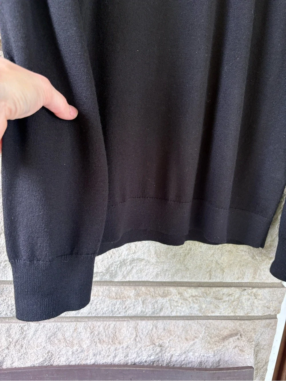 J. Crew 100% Merino Wool Men’s Black Crewneck Sweater